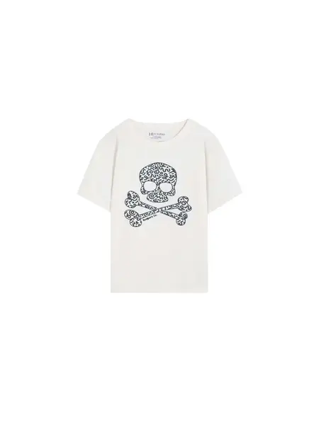 Scalpers Tričko 'Magic Skull'  čierna / šedobiela