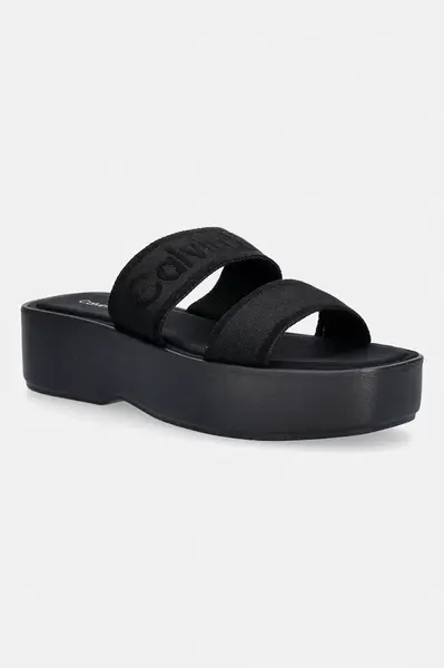 Calvin Klein pantofle dámské FLATFORM SNDL WEBBING