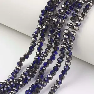 Electroplate Transparent Glass Beads Strands