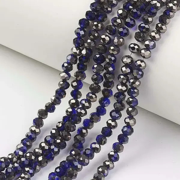 Electroplate Transparent Glass Beads Strands