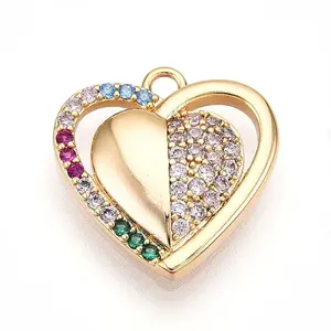 Brass Micro Pave Cubic Zirconia Pendants