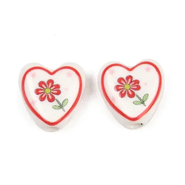 Floral Printed Porcelain Beads