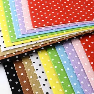 Polka Dot Pattern Printed Non Woven Fabric Embroidery Needle Felt for DIY Crafts