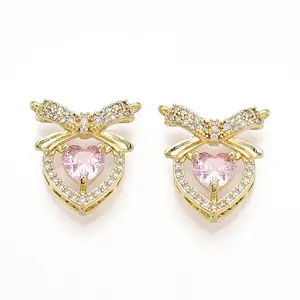 Brass Micro Pave Cubic Zirconia Pendants