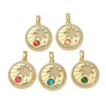 Brass Micro Pave Rhinestone Pendants