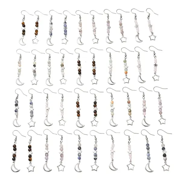 Natural Mixed Stone Dangle Earring