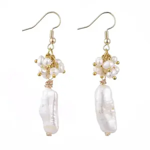 Natural Keshi Pearl Dangle Earrings