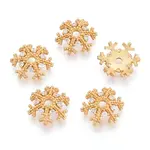 925 Sterling Silver Micro Pave Clear Cubic Zirconia Bead Caps