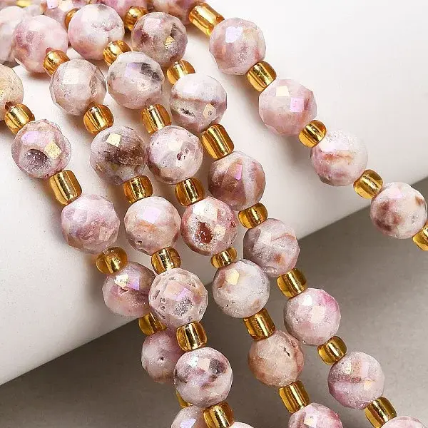 Electroplated Natural Druzy Geode Crystal Beads Strands