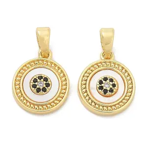 Brass Micro Pave Cubic Zirconia Pendents