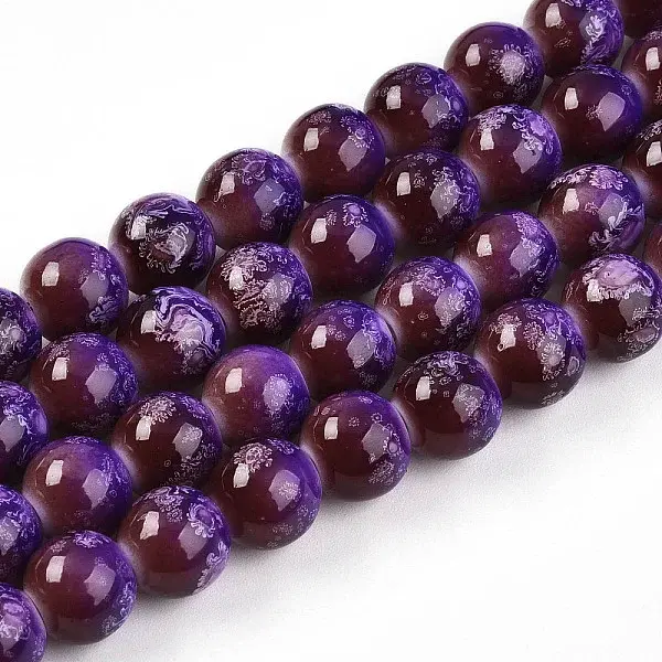 Baking Paint Glass Beads Strands