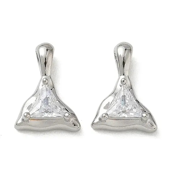 Brass Micro Pave Clear Cubic Zirconia Pendants