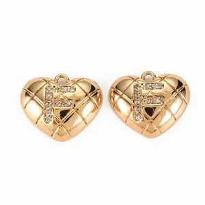 Brass Micro Pave Clear Cubic Zirconia Pendants