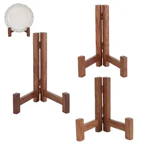 3Pcs 3 Styles Solid Wood Photo Frame Hinged Stands
