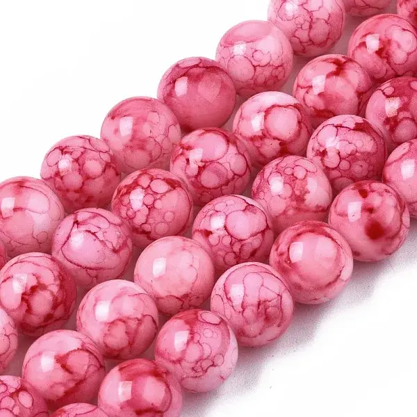 Baking Paint Glass Beads Strands