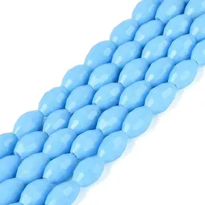 Opaque Solid Color Glass Beads Strands