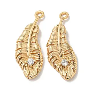 Brass Micro Pave Cubic Zirconia Pendants