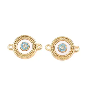 Brass Pave Light Blue Cubic Zirconia Links
