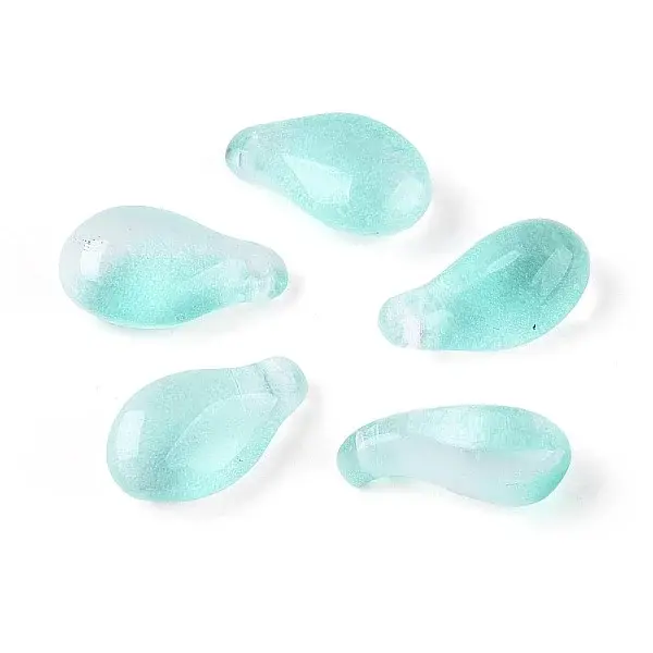 Transparent Glass Teardrop Charms