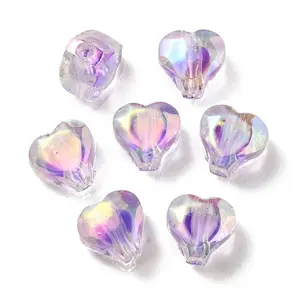 UV Plating Rainbow Iridescent Acrylic Beads