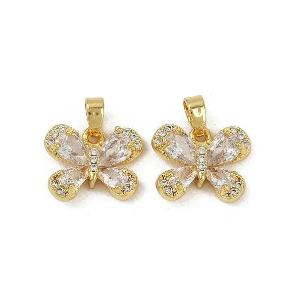 Brass Micro Pave Cubic Zirconia Charms