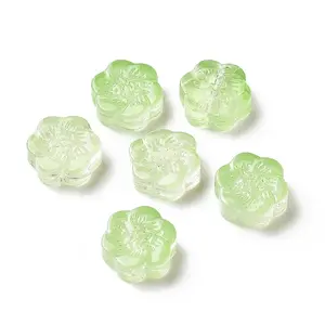Transparent Spray Painted Glass Beads