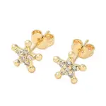 Rack Plating Brass Micro Pave Clear Cubic Zirconia Stud Earrings