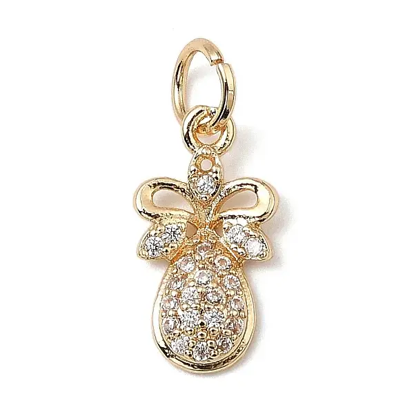 Brass Micro Pave Cubic Zirconia Charms