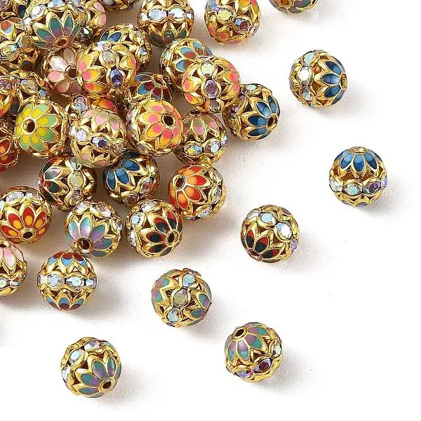 Brass & Alloy & Rhinestone Enamel Beads