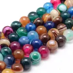 Natural Striped Agate/Banded Agate Bead Strands