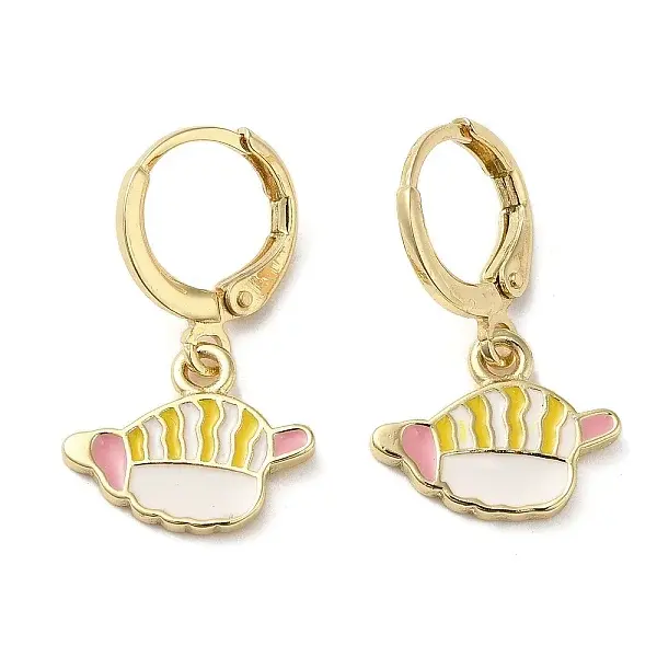 Golden Brass Dangle Leverback Earrings
