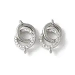 Brass Micro Pave Clear Cubic Zirconia Fold Over Clasps
