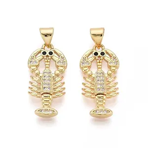 Brass Micro Pave Cubic Zirconia Pendants