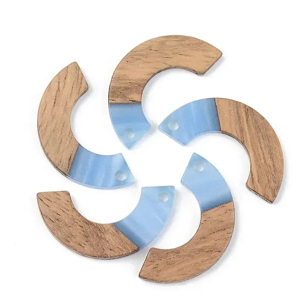 Opaque Resin & Walnut Wood Pendants