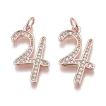 Brass Micro Pave Clear Cubic Zirconia Pendants