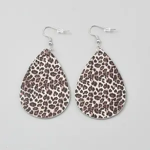 Artificial Leather Teardrop Dangle Earrings