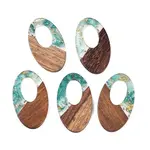 Transparent Resin and Walnut Wood Pendants
