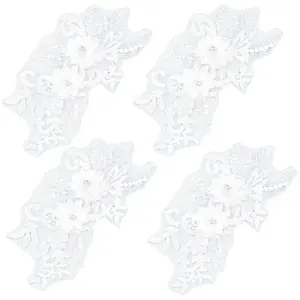 4Pcs Polyester Computerized Embroidered Appliques