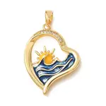 Brass Micro Pave Clear Cubic Zirconia Pendants