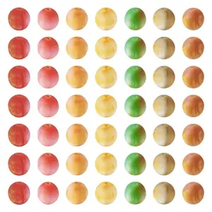 60Pcs Frosted & Painted Resin Beads