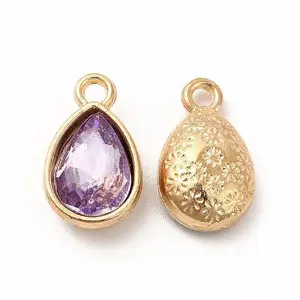 Faceted Glass Rhinestone Pendants
