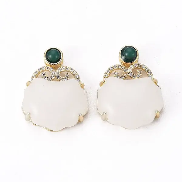 Brass Micro Pave Clear Cubic Zirconia Pendants