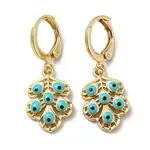 Real 18K Gold Plated Brass Dangle Leverback Earrings