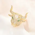 Brass Micro Pave Cubic Zirconia Cuff Open Rings