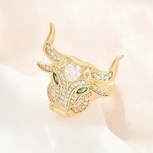 Brass Micro Pave Cubic Zirconia Cuff Open Rings
