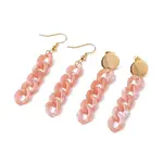 Chunky Acrylic Curb Chain Long Drop Earrings