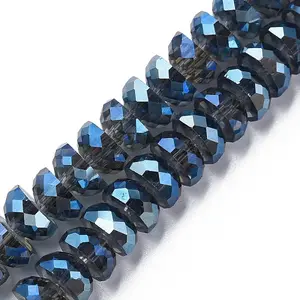 Electroplate Transparent Glass Beads Strands
