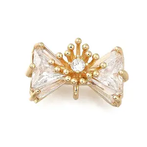 Brass Pave Cubic Zirconia Charms