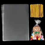 100Pcs Rectangle Transparent Plastic Bags