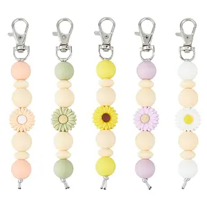 5Pcs 5 Colors Daisy Silicone Pendant Decorations